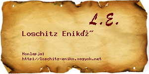 Loschitz Enikő névjegykártya